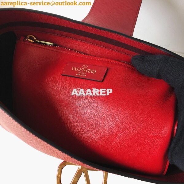 Replica Valentino Vsling Grainy Calfskin Hobo Bag 50027 Red 9