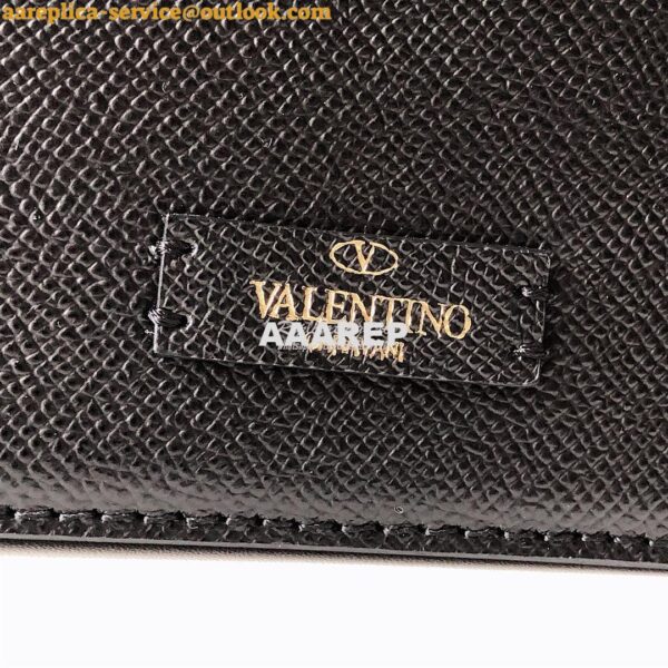 Replica Valentino Vsling Grainy Calfskin Shoulder Bag SW0B0F0 Black 6