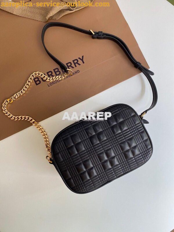 Replica Burberry Small Quilted Lambskin Camera Bag 80207571 Black 8