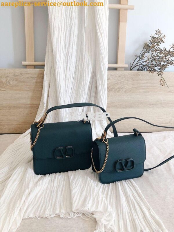 Replica Valentino Vsling Grainy Calfskin Shoulder Bag SW0B0F0 Green