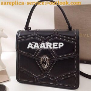 Replica BVLGARI 'Serpenti Forever' Flap cover top handle bag 283171 bl 2