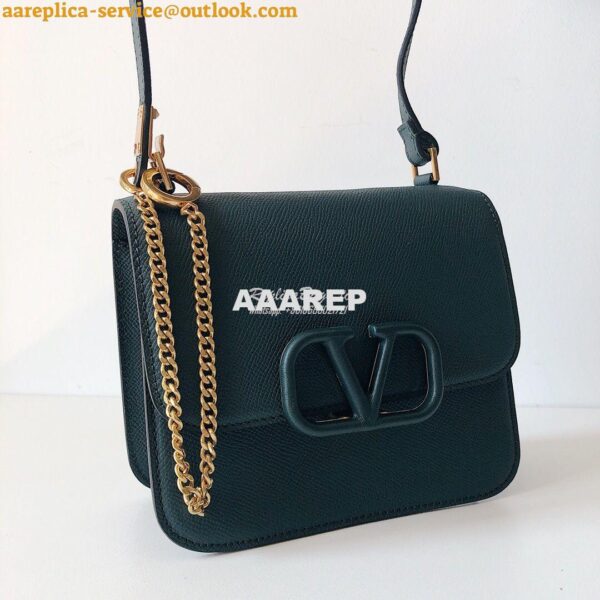 Replica Valentino Vsling Grainy Calfskin Shoulder Bag SW0B0F0 Green 13