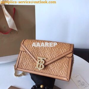 Replica Burberry Small Quilted Monogram TB Envelope Clutch Honey