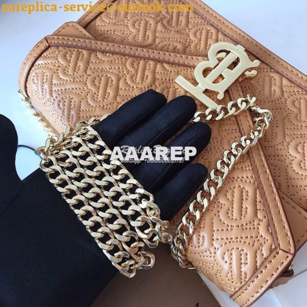 Replica Burberry Small Quilted Monogram TB Envelope Clutch Honey 5