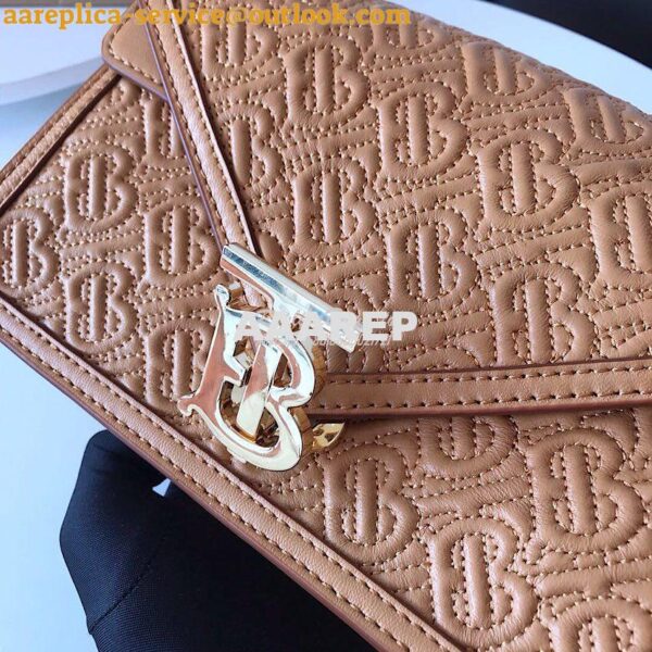 Replica Burberry Small Quilted Monogram TB Envelope Clutch Honey 6