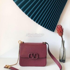 Replica Valentino Vsling Grainy Calfskin Shoulder Bag SW0B0F0 Rubin