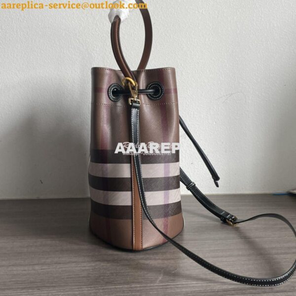 Replica Burberry Small TB Bucket Bag Dark Birch Brown 80696551 4