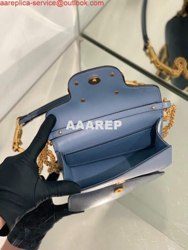 Replica Valentino WB0K53ZXL Locò Small Shoulder Bag in Calfskin Blue 8