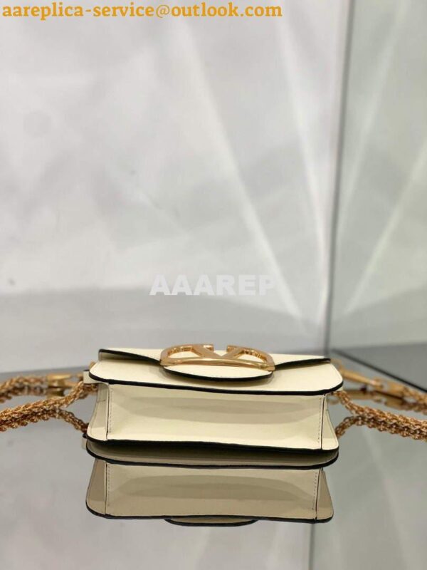 Replica Valentino WB0K53ZXL Locò Small Shoulder Bag in Calfskin Light Ivory 5
