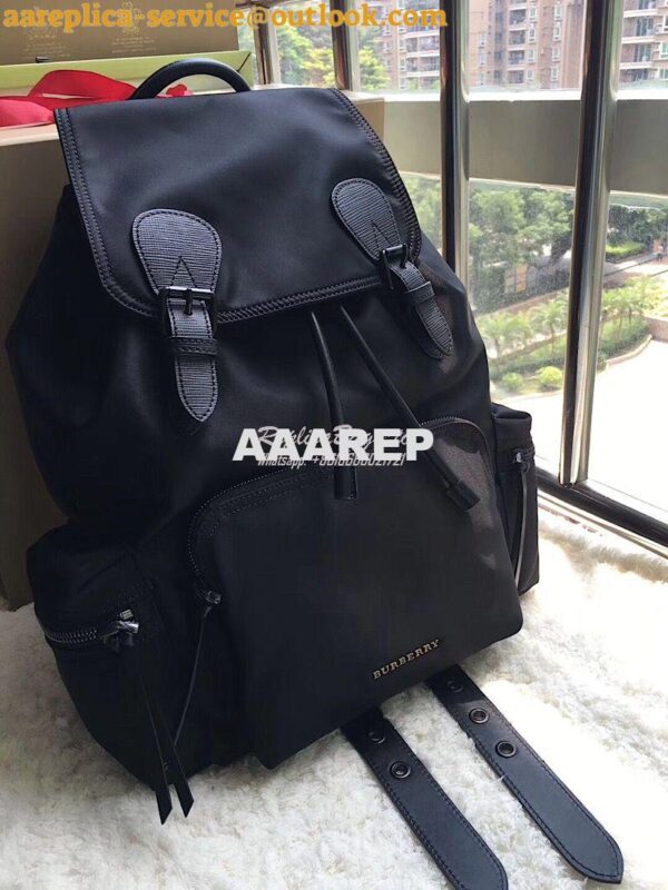 Replica Burberry The Large Rucksack Backpack in black Technical Nylon 3