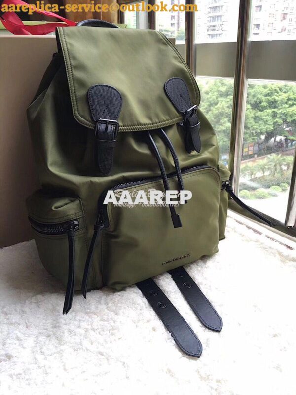 Replica Burberry The Large Rucksack Backpack in green Technical Nylon 3