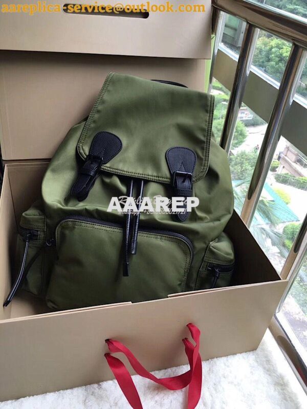 Replica Burberry The Large Rucksack Backpack in green Technical Nylon 4