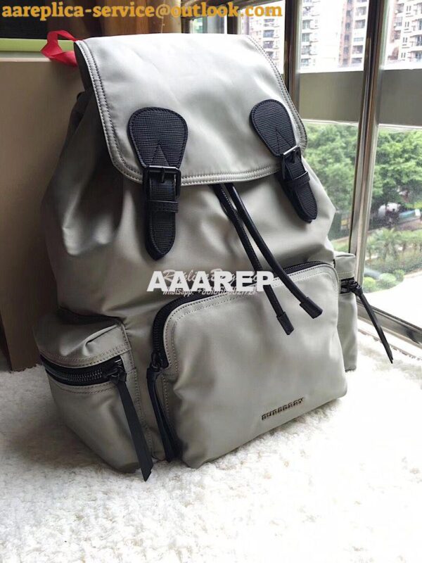 Replica Burberry The Large Rucksack Backpack in grey Technical Nylon 3