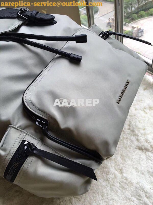 Replica Burberry The Large Rucksack Backpack in grey Technical Nylon 7