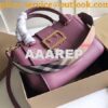 Replica Burberry The Small/Medium Buckle Tote in dark plum Grainy Lea