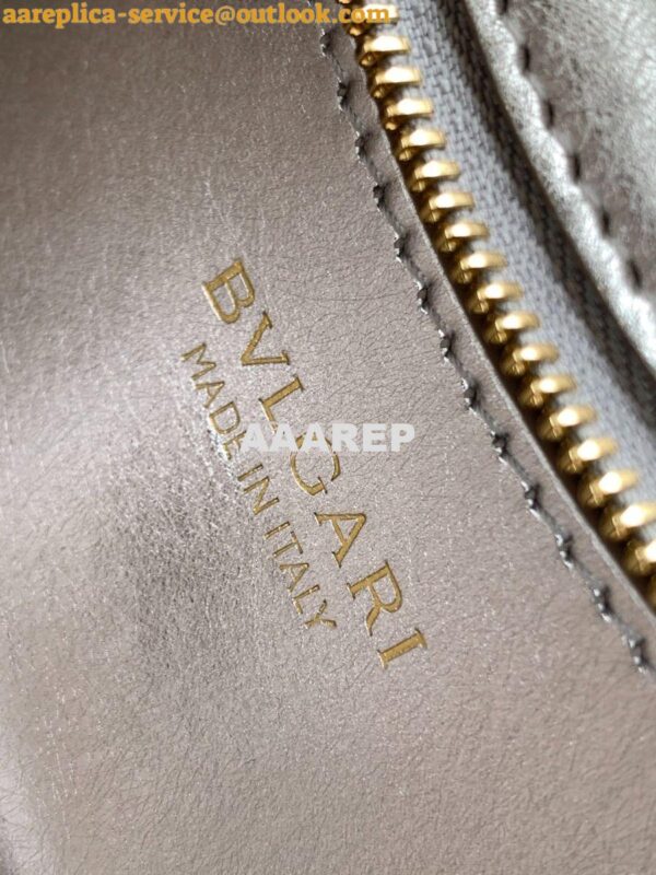 Replica Bvlgari Serpenti Baia Small Shoulder Bag silver Striated calfs 11