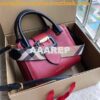 Replica Burberry The Small/Medium Buckle Tote in red Grainy Leather 4