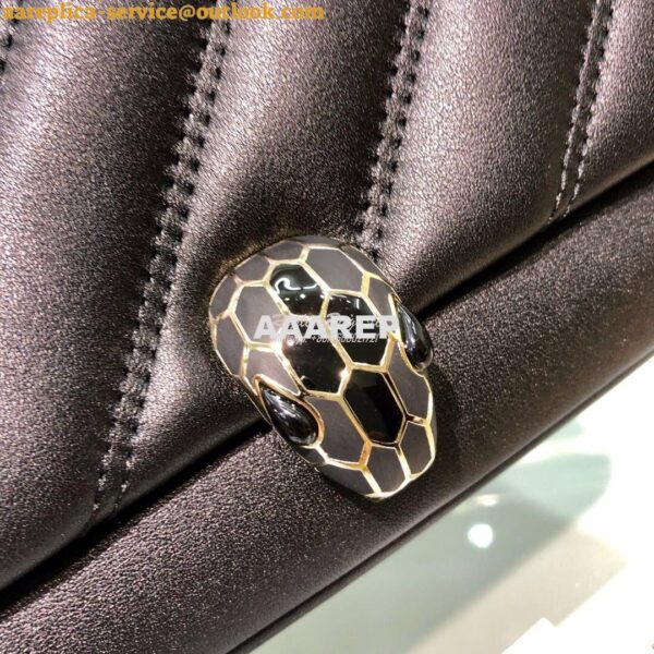 Replica Bvlgari Serpenti Cabochon Medium Matelassé Leather Shoulder Ba 8