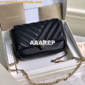 Replica Bvlgari Serpenti Cabochon Micro Shoulder Bag 288755 Black