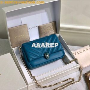 Replica Bvlgari Serpenti Cabochon Micro Shoulder Bag 288755 Blue