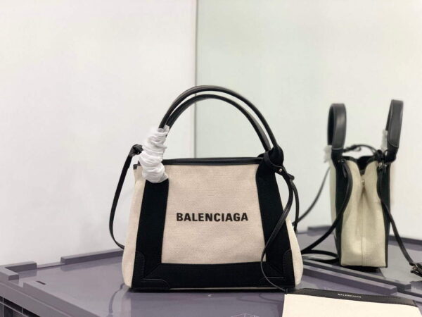 Replica Balenciaga 390346 Women's Navy Xs Tote Bag Apricot black 2