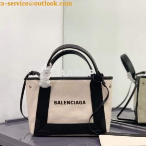 Replica Balenciaga 390346 Women's Navy Xs Tote Bag Apricot black 2