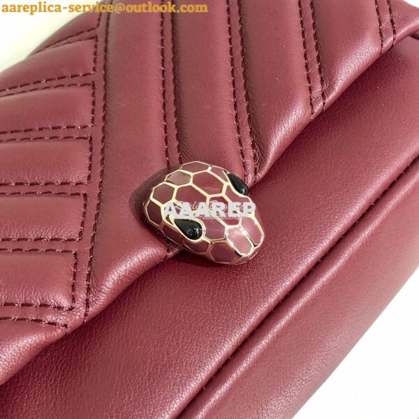 Replica Bvlgari Serpenti Cabochon Micro Shoulder Bag 288755 Burgundy 9