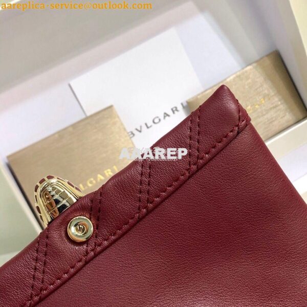 Replica Bvlgari Serpenti Cabochon Micro Shoulder Bag 288755 Burgundy 13