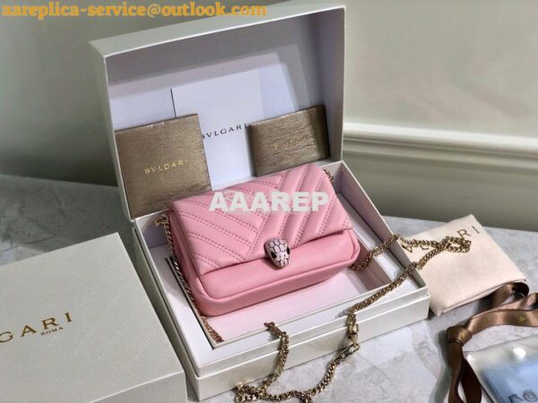 Replica Bvlgari Serpenti Cabochon Micro Shoulder Bag 288755 Pink 3