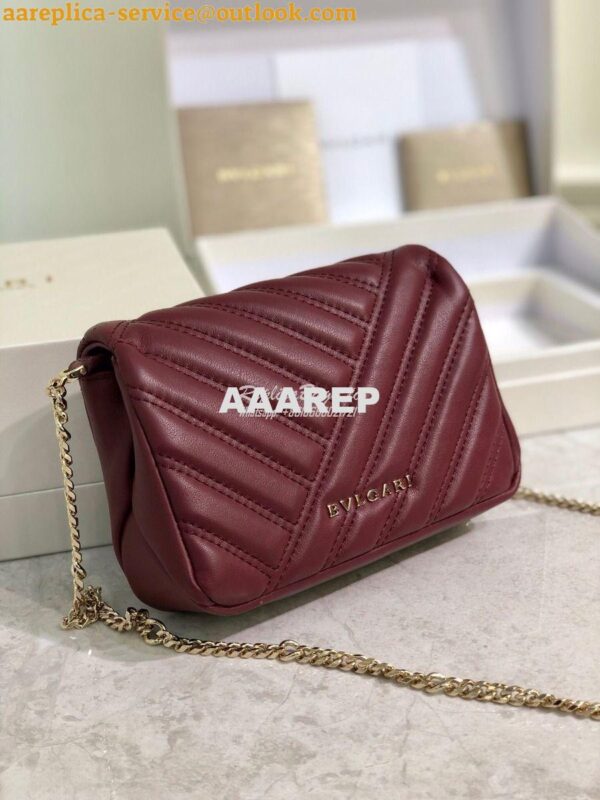 Replica Bvlgari Serpenti Cabochon Micro Shoulder Bag 288755 Burgundy 14