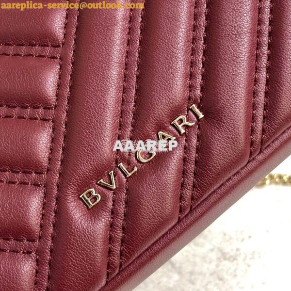 Replica Bvlgari Serpenti Cabochon Micro Shoulder Bag 288755 Burgundy 15