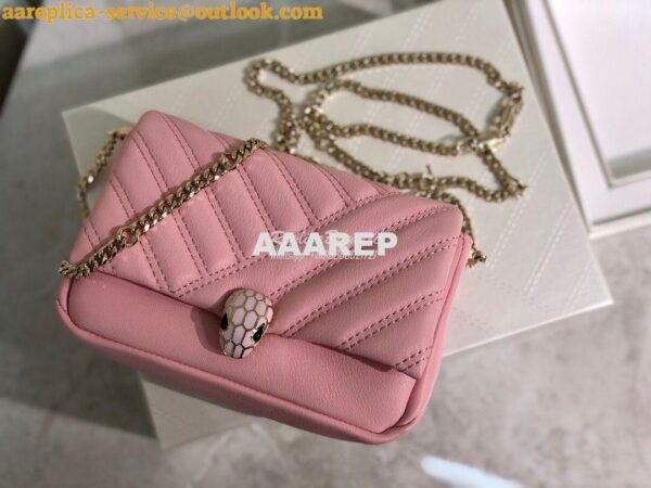 Replica Bvlgari Serpenti Cabochon Micro Shoulder Bag 288755 Pink 7