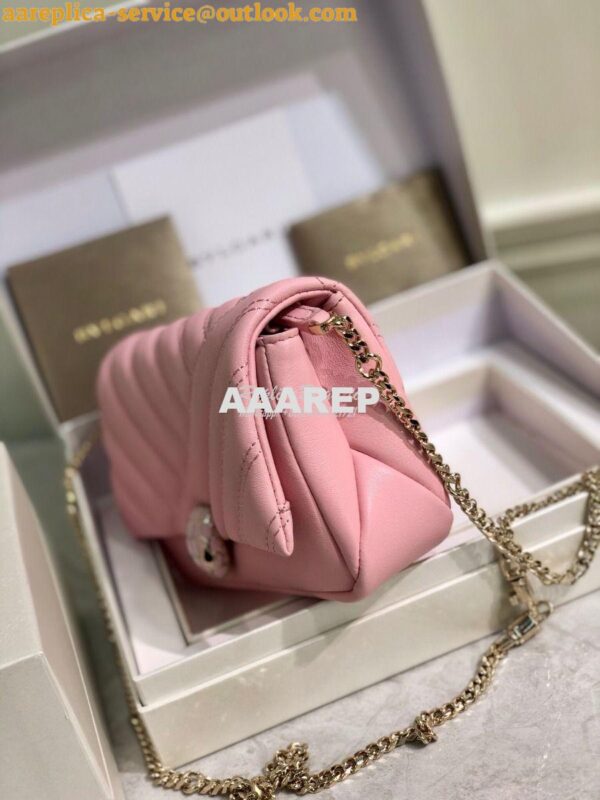 Replica Bvlgari Serpenti Cabochon Micro Shoulder Bag 288755 Pink 9