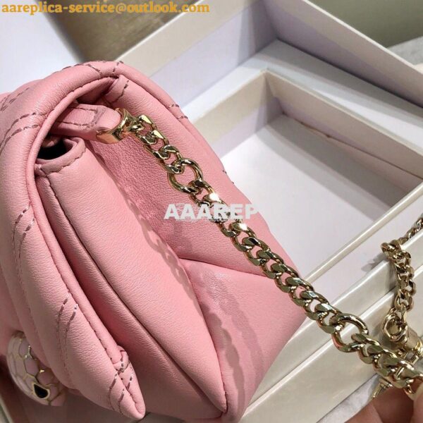 Replica Bvlgari Serpenti Cabochon Micro Shoulder Bag 288755 Pink 10