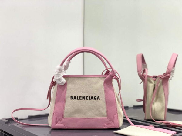 Replica Balenciaga 390346 Women's Navy Xs Tote Bag Pink 3