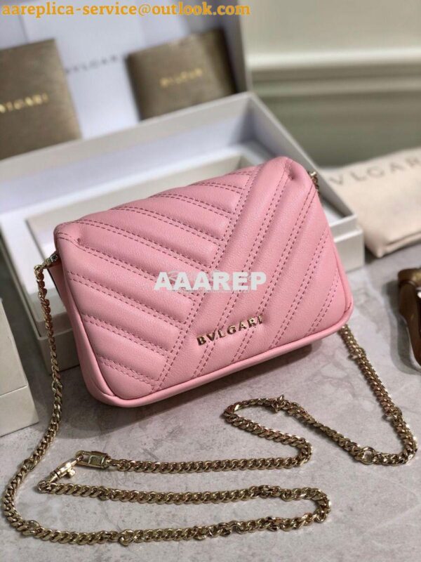 Replica Bvlgari Serpenti Cabochon Micro Shoulder Bag 288755 Pink 11