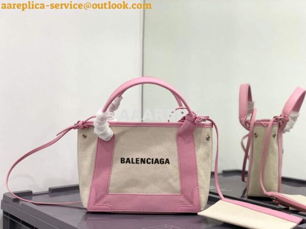 Replica Balenciaga 390346 Women's Navy Xs Tote Bag Pink 4