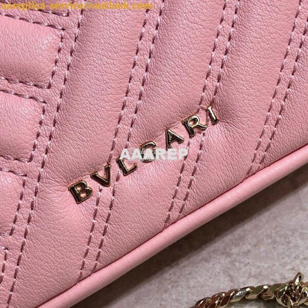 Replica Bvlgari Serpenti Cabochon Micro Shoulder Bag 288755 Pink 12