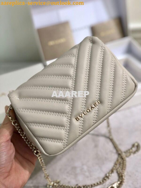 Replica Bvlgari Serpenti Cabochon Micro Shoulder Bag 288755 White 10