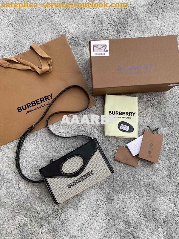 Replica Burberry Canvas and Leather Foldover Pocket Bag 80395061