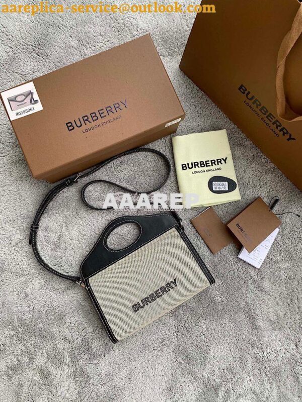 Replica Burberry Canvas and Leather Foldover Pocket Bag 80395061 2