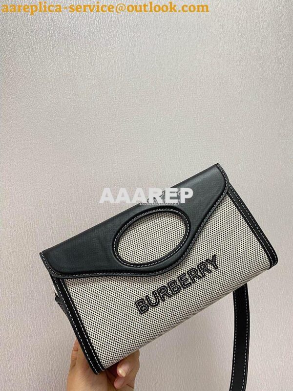 Replica Burberry Canvas and Leather Foldover Pocket Bag 80395061 5