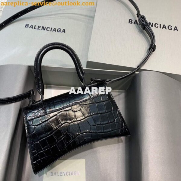 Replica Balenciaga 592833 Hourglass XS Top Handle Bag Black 4