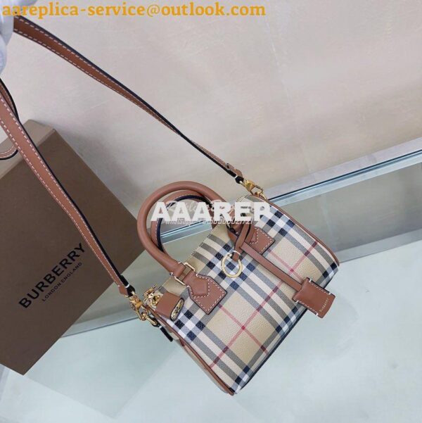 Replica Burberry Check Mini Bowling Bag Archive Beige 80534961