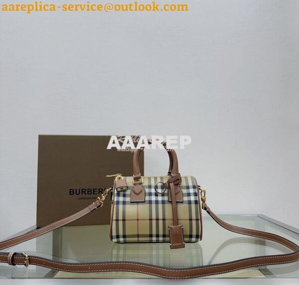 Replica Burberry Check Mini Bowling Bag Archive Beige 80534961 2