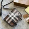 Replica Burberry Canvas Check and Leather Bucket Bag Black