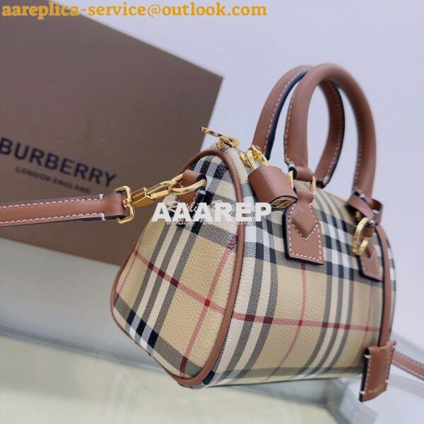 Replica Burberry Check Mini Bowling Bag Archive Beige 80534961 4