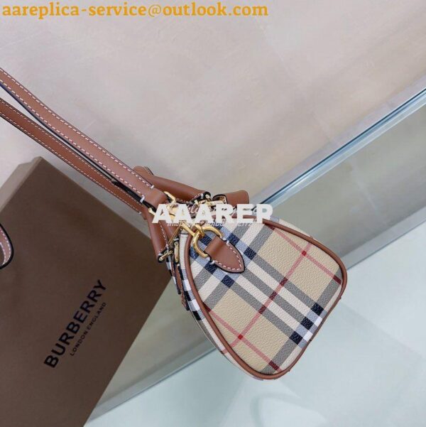 Replica Burberry Check Mini Bowling Bag Archive Beige 80534961 6