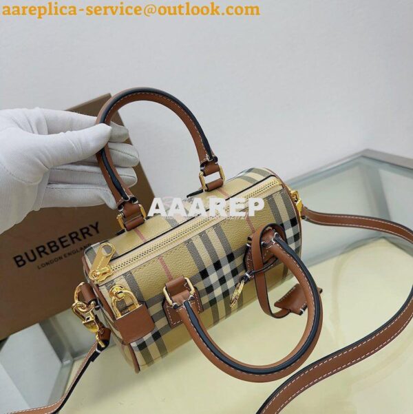 Replica Burberry Check Mini Bowling Bag Archive Beige 80534961 7