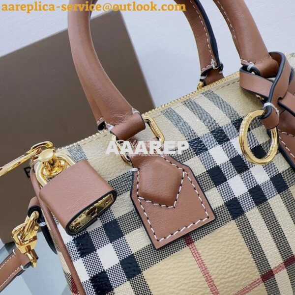 Replica Burberry Check Mini Bowling Bag Archive Beige 80534961 8